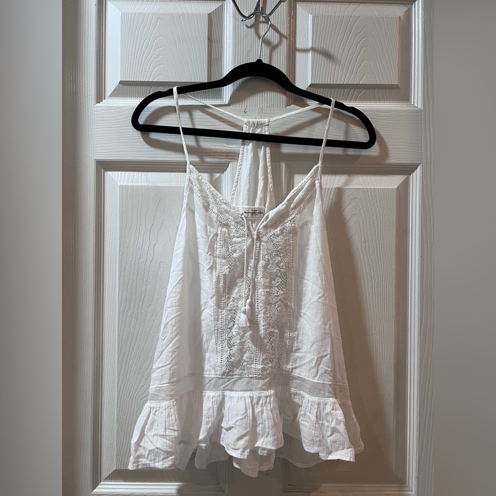 Abercrombie & Fitch White Lace Trim Top